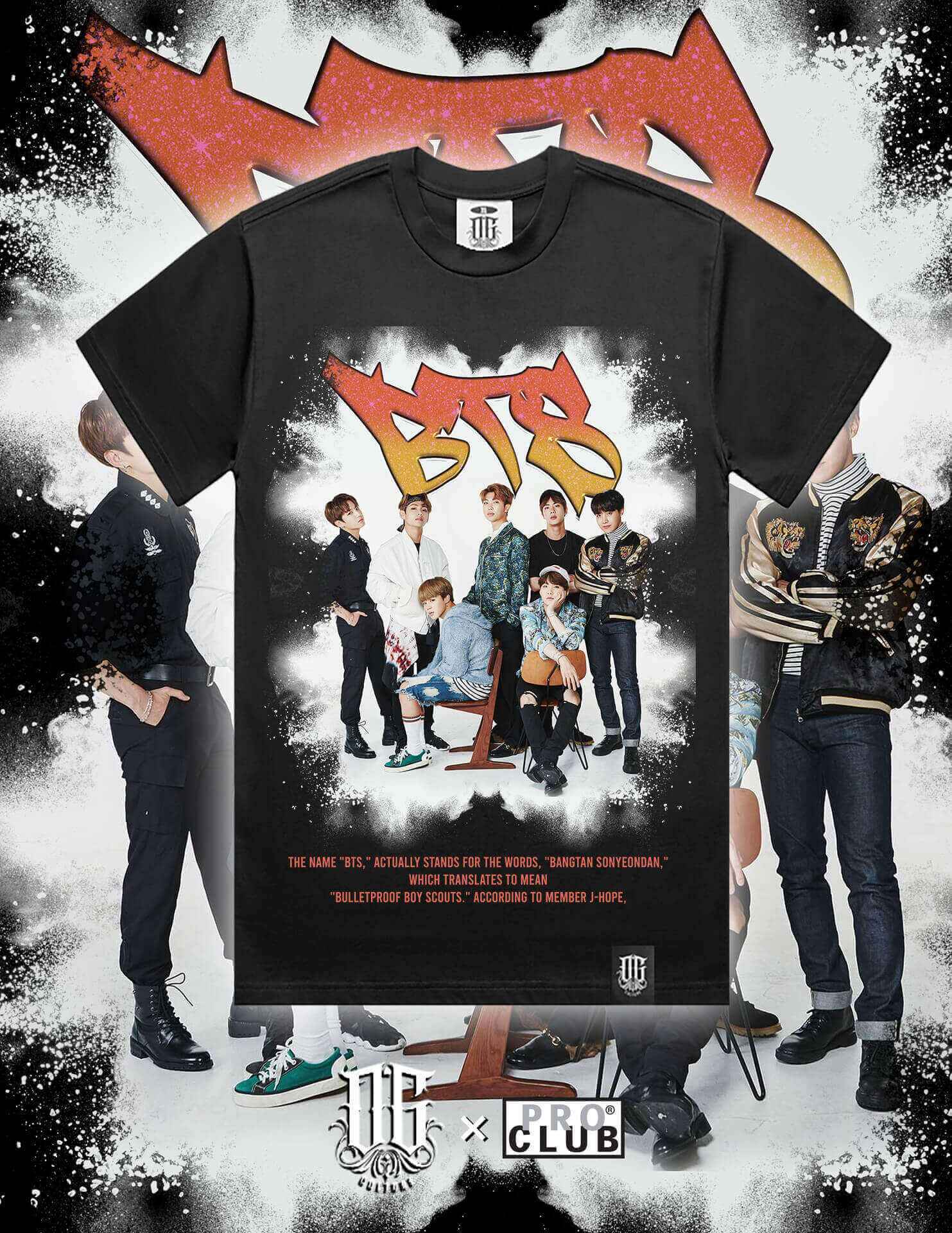 OG Culture X Pro Club Digital Printed Heavyweight Tee - BTS