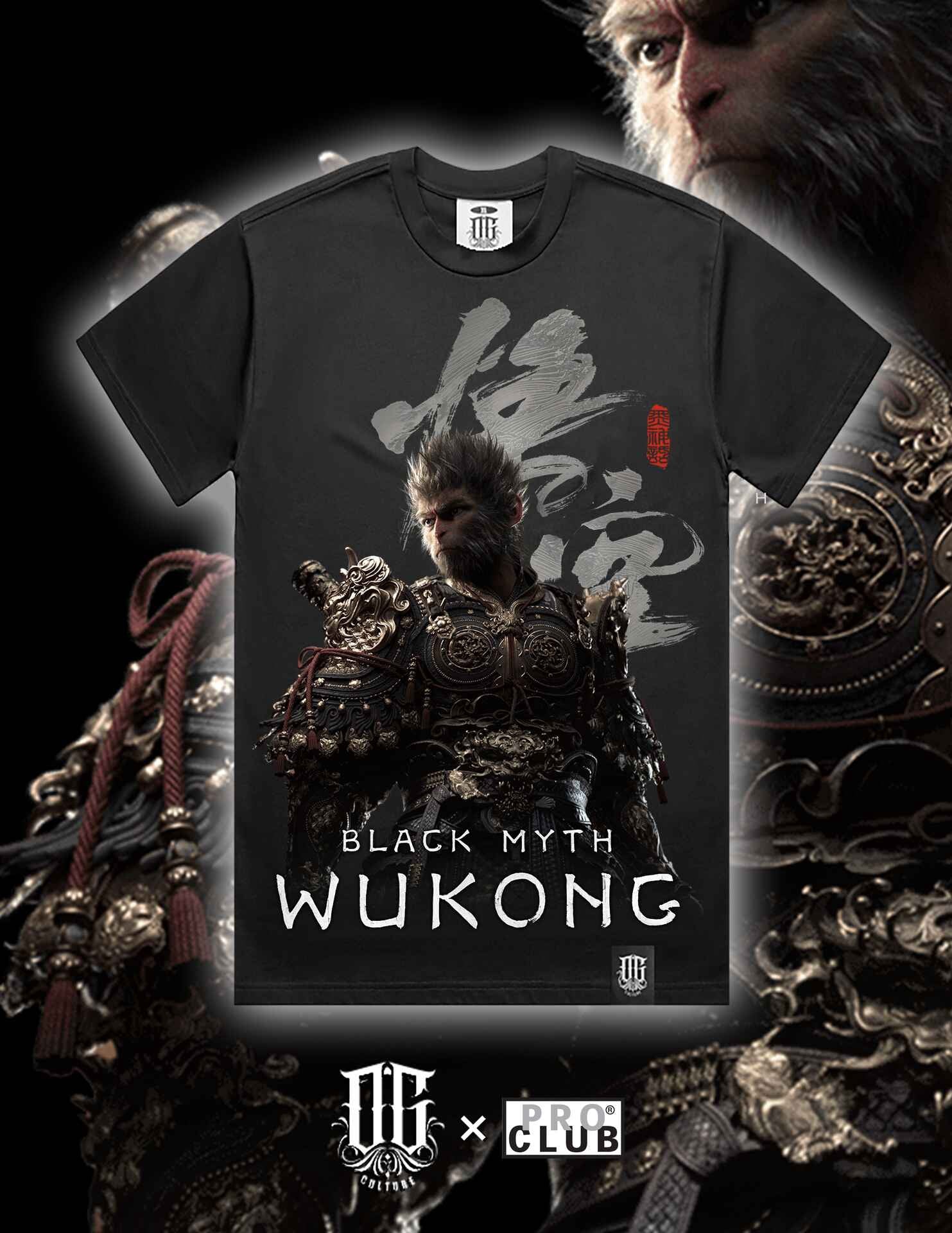 OG Culture X Pro Club Digital Printed Heavyweight Tee - Black Myth: Wukong