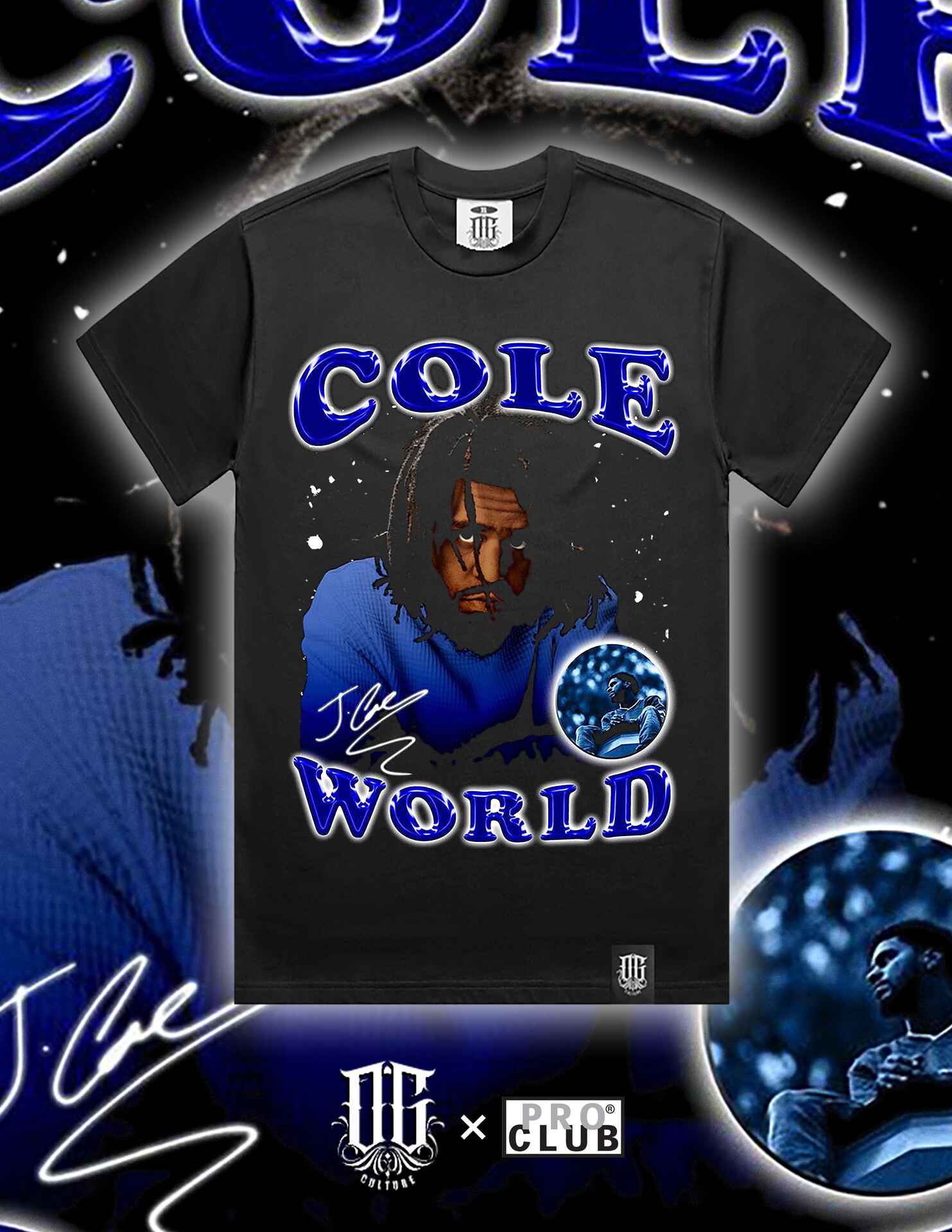 OG Culture X Pro Club Digital Printed Heavyweight Tee - J.Cole