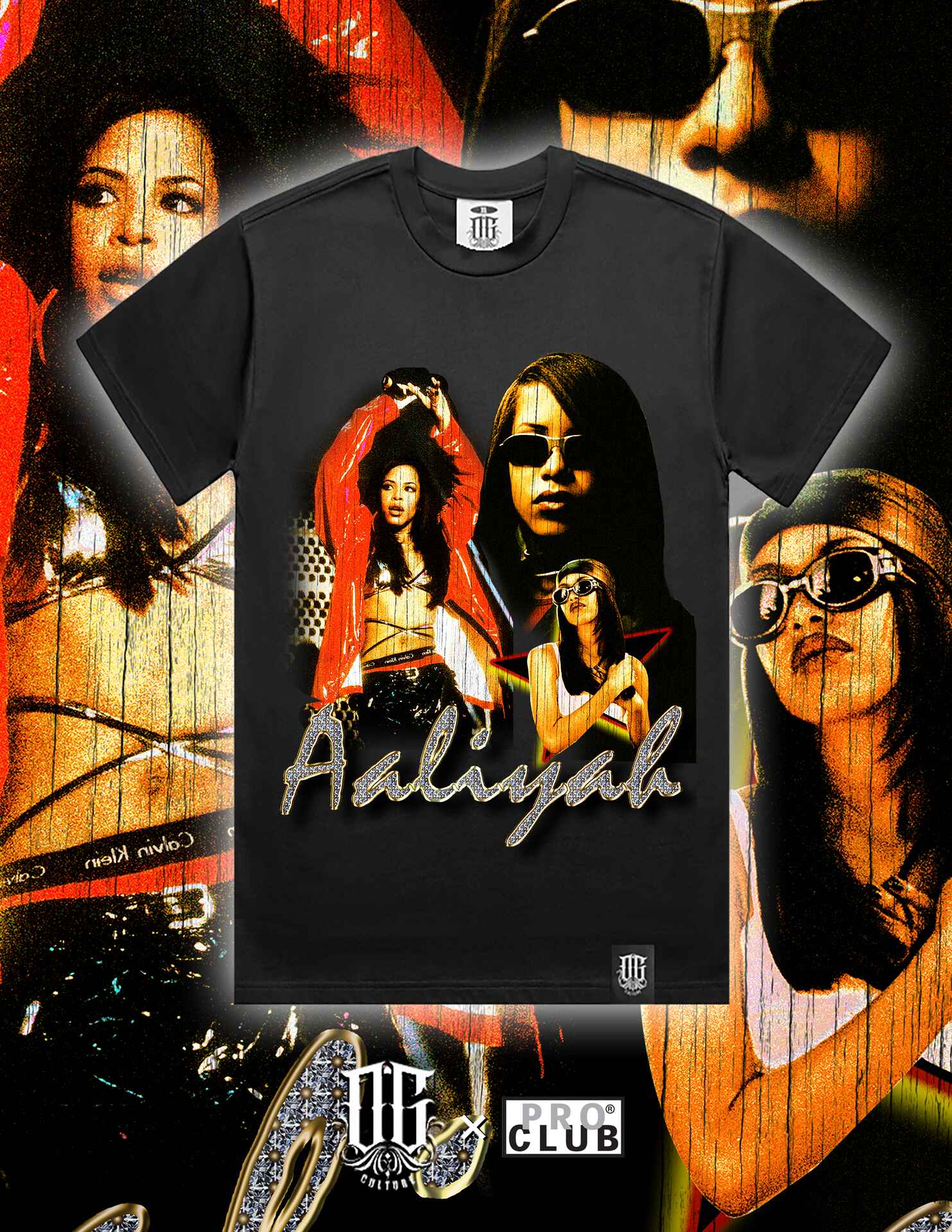 OG Culture X Pro Club Digital Printed Heavyweight Tee - Aaliyah