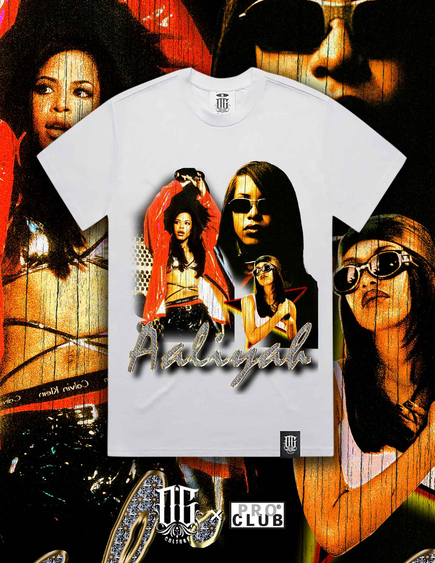 OG Culture X Pro Club Digital Printed Heavyweight Tee - Aaliyah