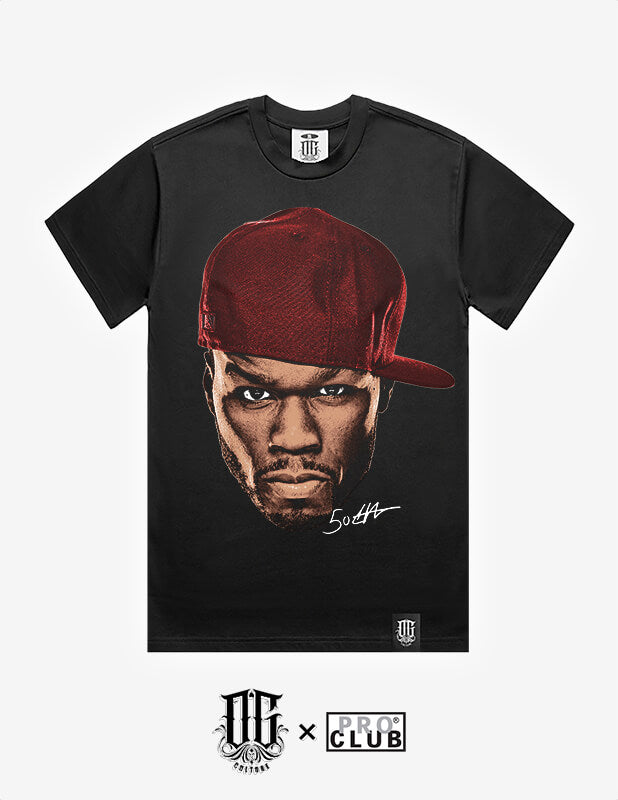 OG Culture X Pro Club Digital Printed Heavyweight Tee - 50 Cent Portrait