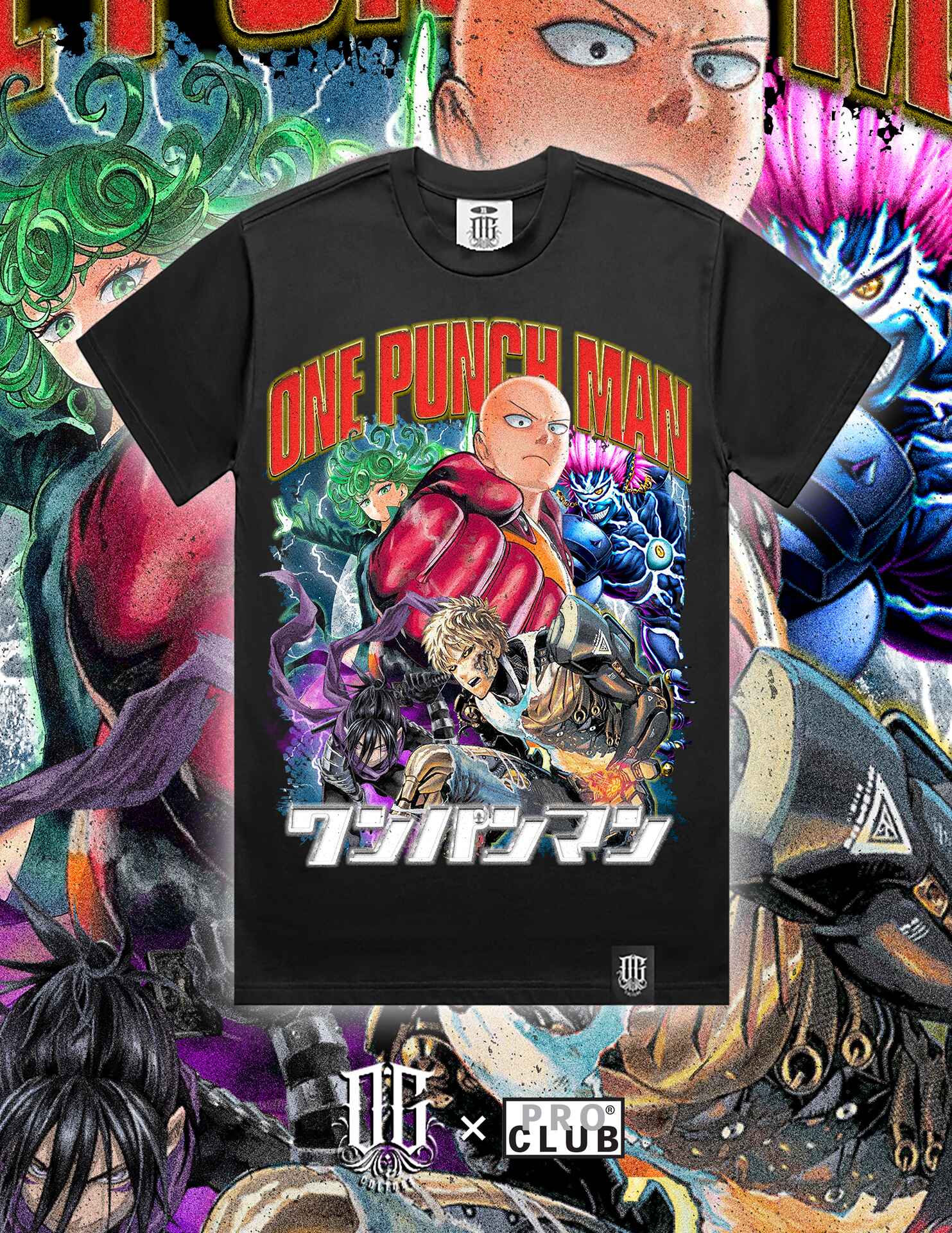 OG Culture X Pro Club Digital Printed Heavyweight Tee - One Punch Man