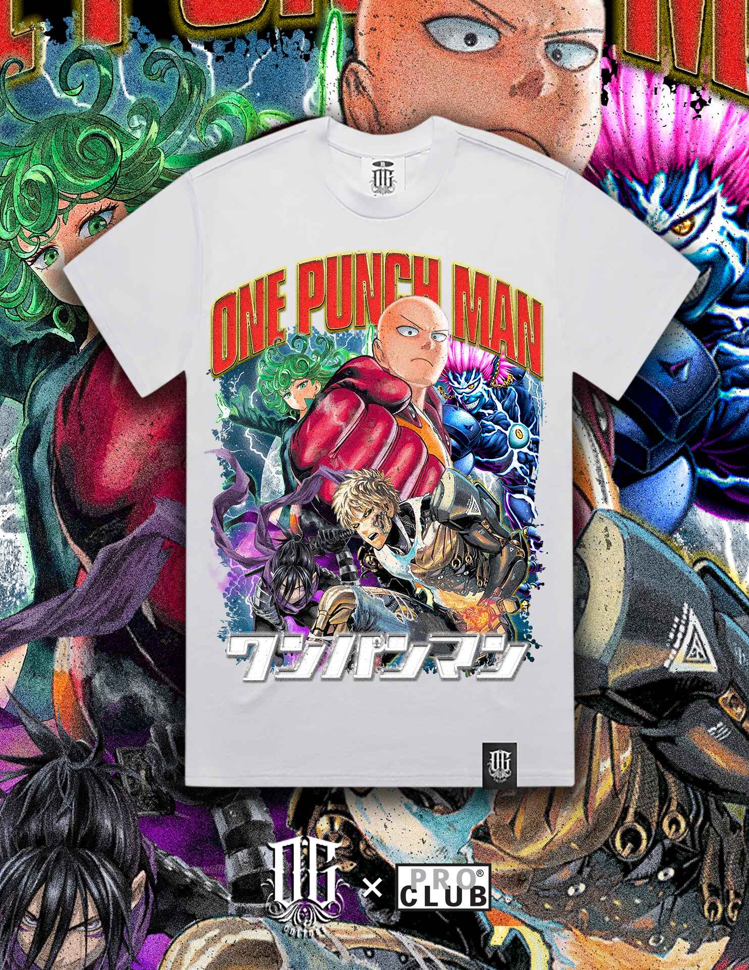 OG Culture X Pro Club Digital Printed Heavyweight Tee - One Punch Man