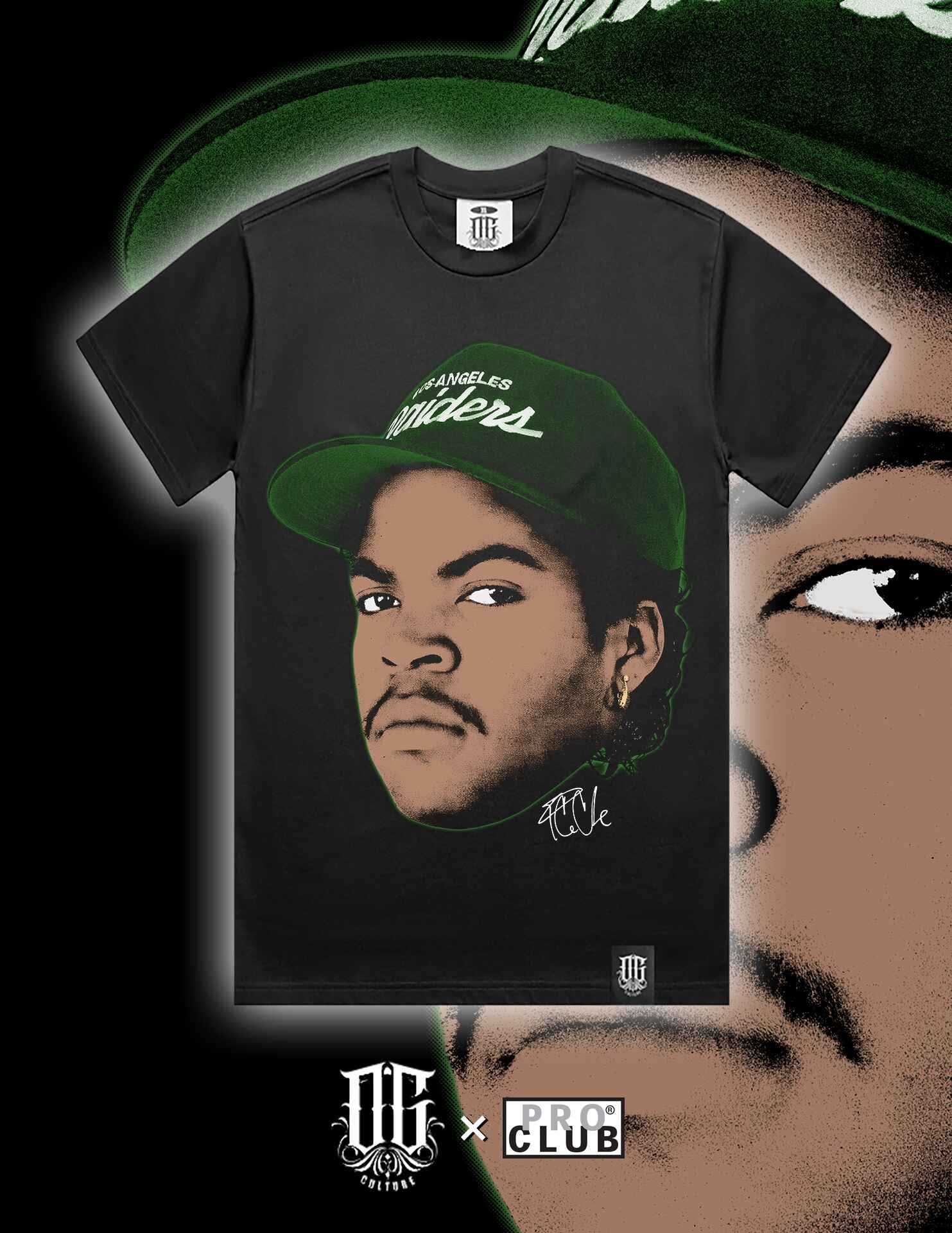 OG Culture X Pro Club Digital Printed Heavyweight Tee - Ice Cube Portrait