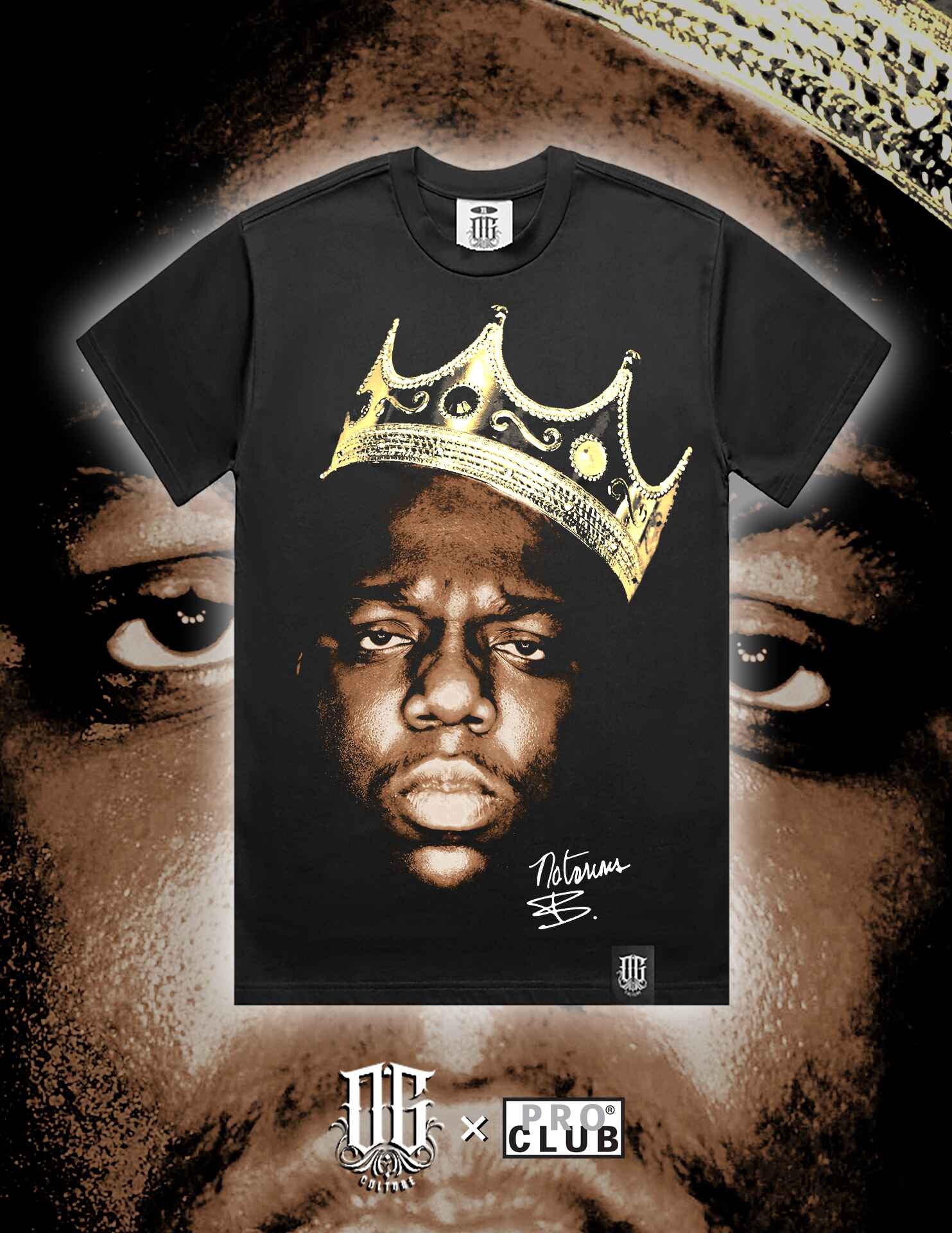 OG Culture X Pro Club Digital Printed Heavyweight Tee - Biggie Portrait