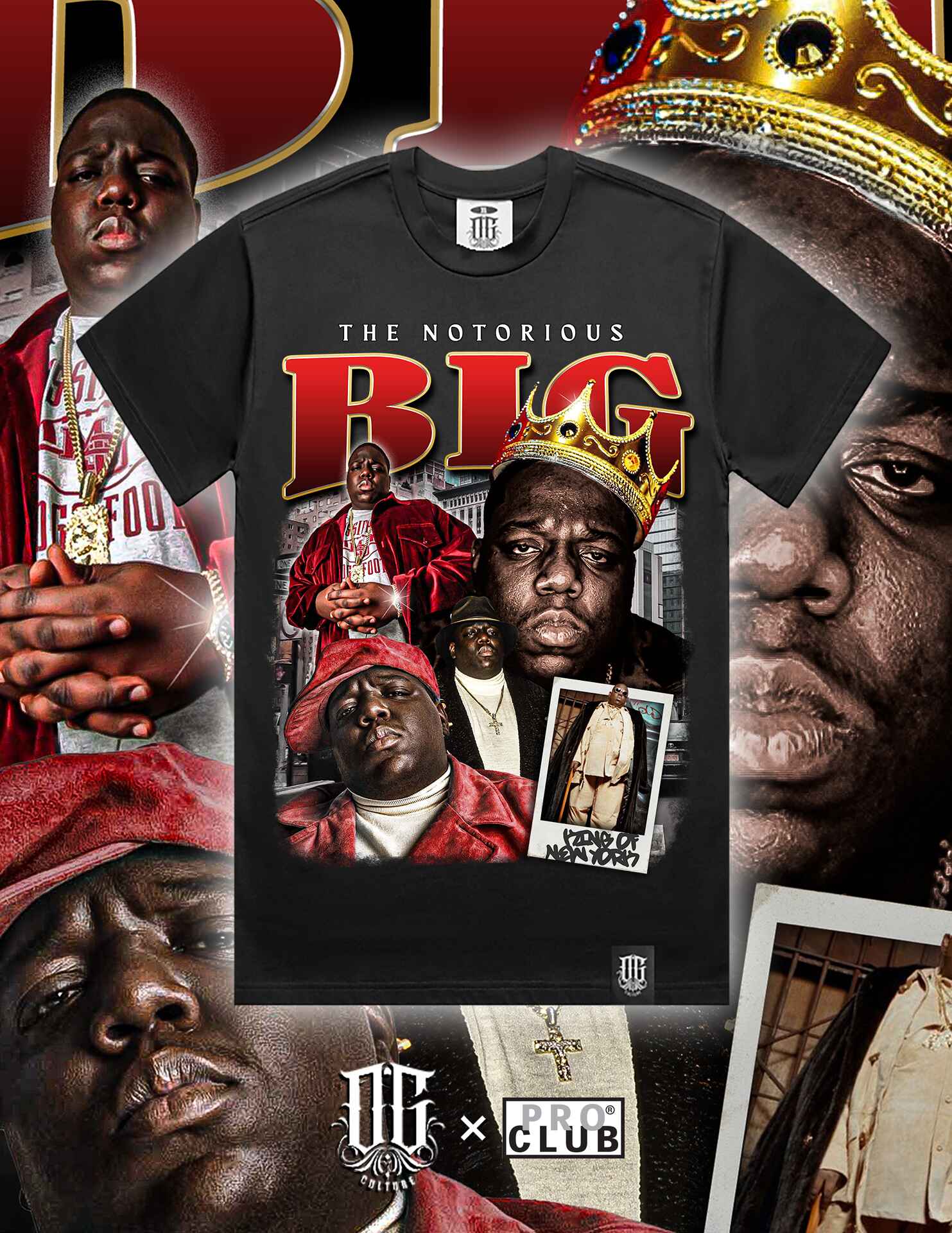 OG Culture X Pro Club Digital Printed Heavyweight Tee - Biggie