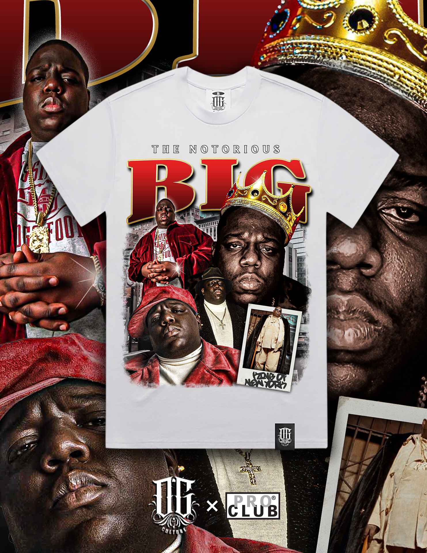 OG Culture X Pro Club Digital Printed Heavyweight Tee - Biggie