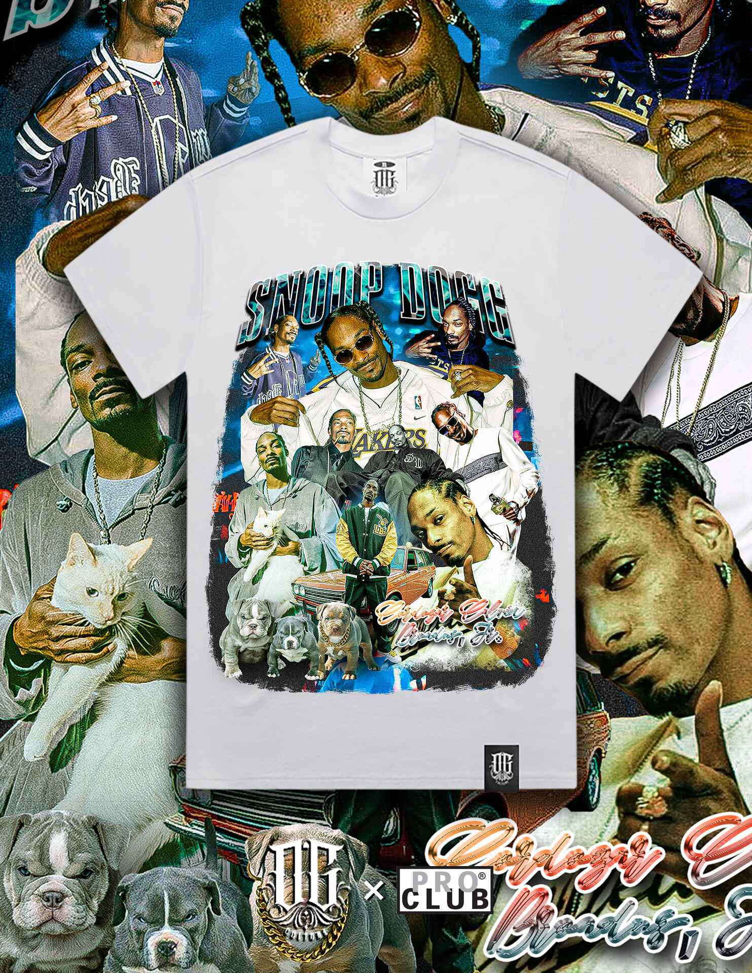 OG Culture X Pro Club Digital Printed Heavyweight Tee - Snoop Dogg