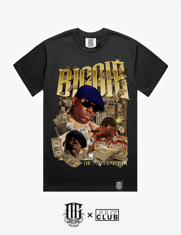 OG Culture X Pro Club Digital Printed Heavyweight Tee - Biggie $$$